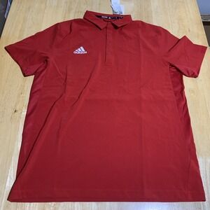 Adidas Men's Team Power Red / White Stadium Coaches Polo Large‎ HH7414
